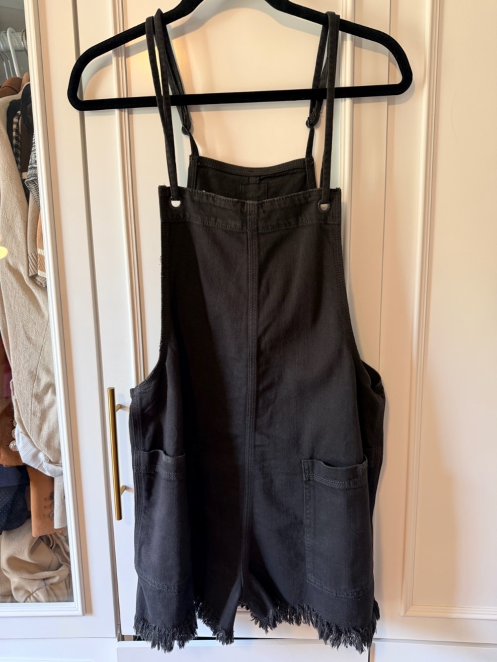 NWT Aerie Black Denim Overall Shorts
